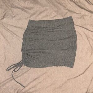 SHEIN Gray Ruched Mini Skirt